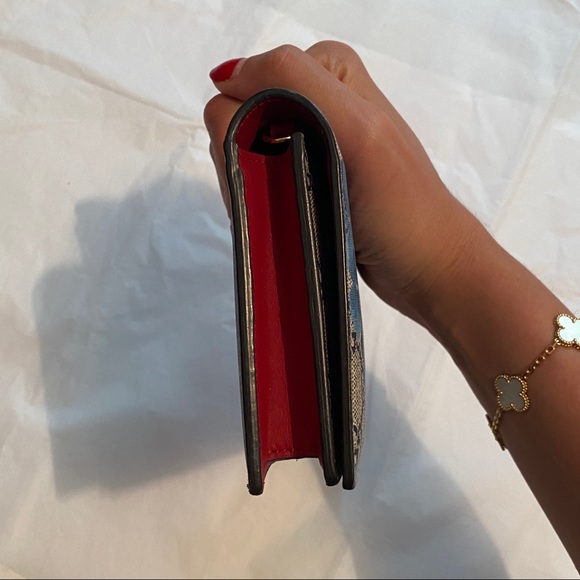 Gucci Chain Wallet Blooms Print GG Coated Canvas - Picture 6 of 14